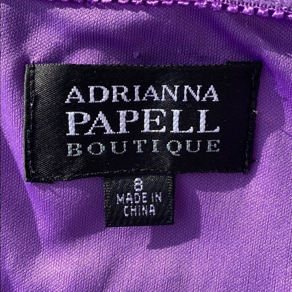 Adrianna Papell One Shoulder Ruched Lavender Dress - Picture 9 of 9